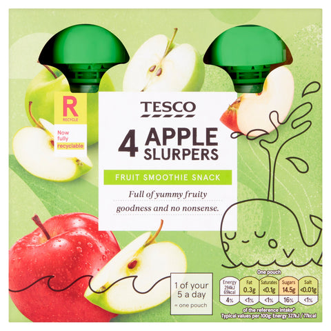Tesco Apple Fruit Slurpers 4 x 90g