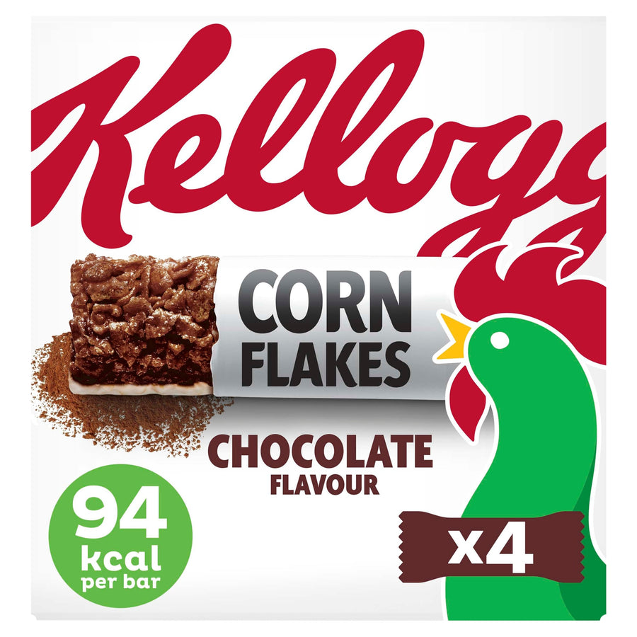 Kellogg's Corn Flakes Chocolate Flavour Cereal Milk Bars 4 x 24g