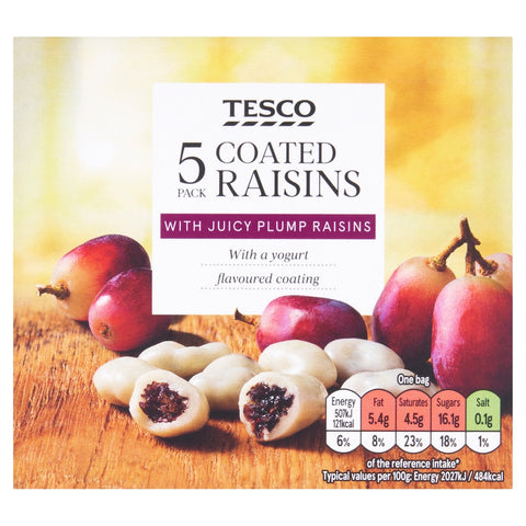 Tesco Coated Raisins - Yogurt Flavoured Coating 125g