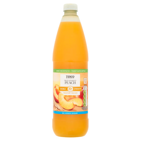 Tesco Double Strength Fruit & Barley No Added Sugar Peach 1L