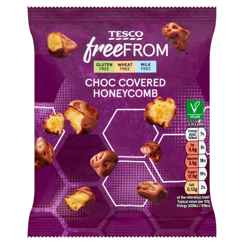 Tesco Free From Chocolate Coated Honeycomb 119G