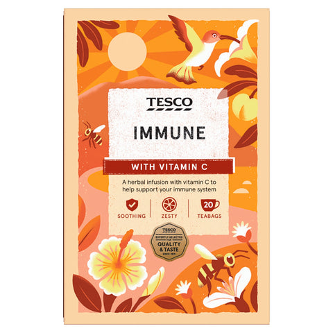 Tesco Immune 20 Tea Bags 40g