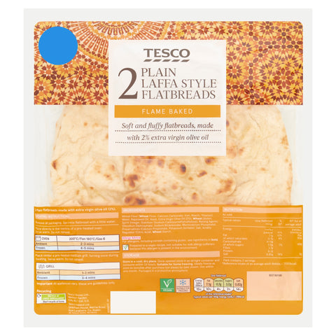 Tesco Plain Laffa Style Flatbreads 2 Pack