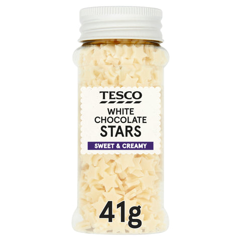 Tesco White Chocolate Stars Sprinkles 41G