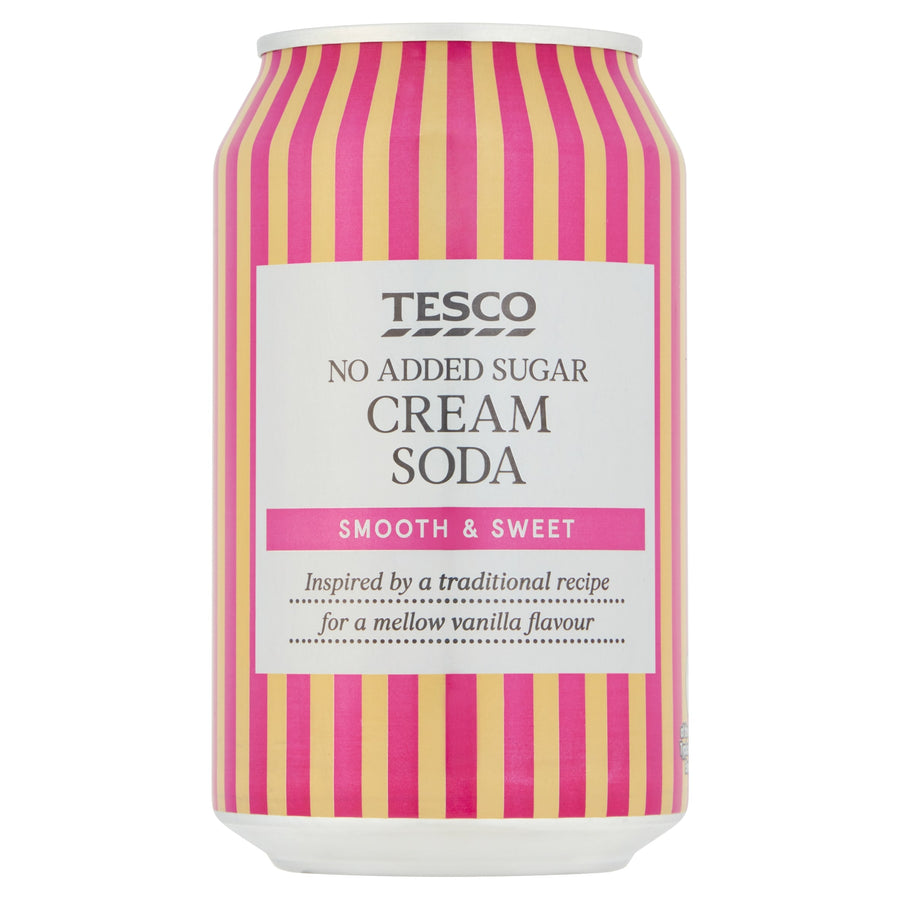 Tesco No Added Sugar Cream Soda 330Ml