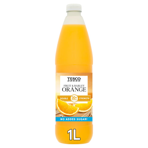 Tesco Double Strength Fruit & Barley No Added Sugar Orange 1L