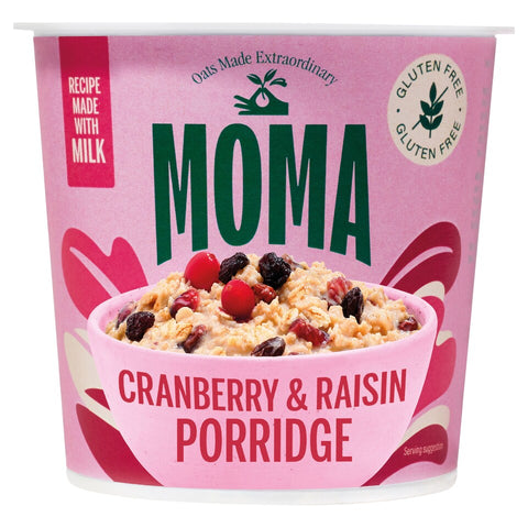 Moma Gluten Free Porridge Pot - Cranberry & Raisin 70g