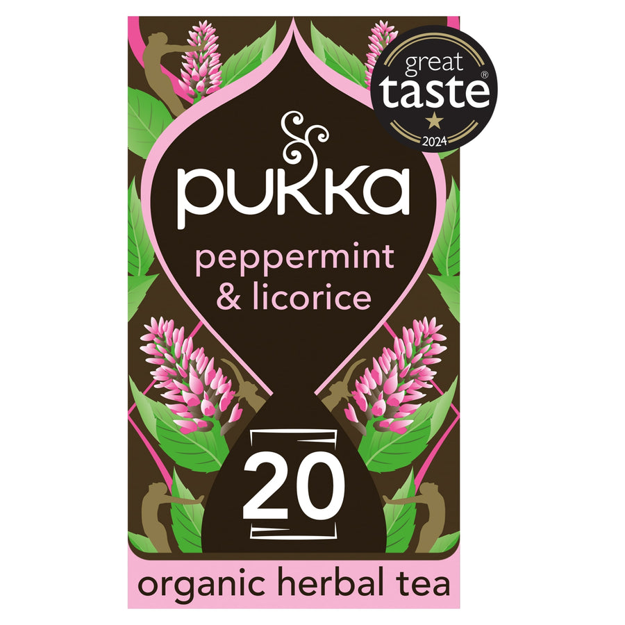 Pukka Organic Peppermint & Licorice Mint Tea 20 Herbal Tea Bags 30g
