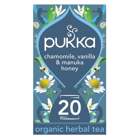 Pukka Organic Chamomile, Vanilla & Manuka Honey Tea 20 Herbal Tea Bags 32g