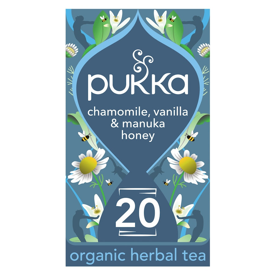 Pukka Organic Chamomile, Vanilla & Manuka Honey Tea 20 Herbal Tea Bags 32g