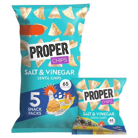 Proper Chips Salt & Vinegar Lentil Chips 5 X 14G