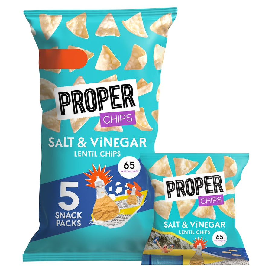 Proper Chips Salt & Vinegar Lentil Chips 5 X 14G