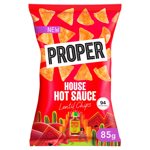 PROPER House Hot Sauce Lentil Chips 85g