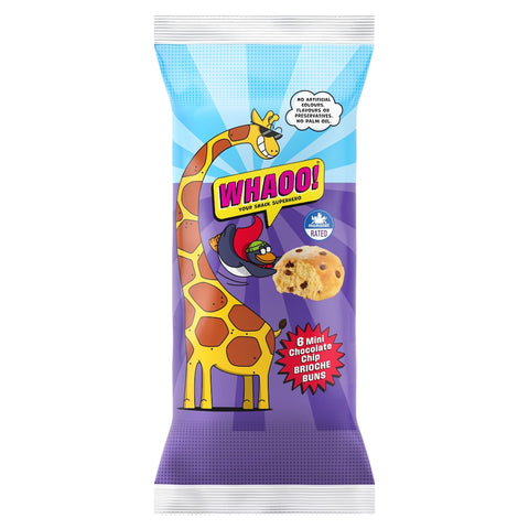Whaoo! Mini Chocolate Chip Brioche Buns 6 Pack 210g
