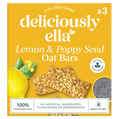Deliciously Ella Lemon & Poppy Seed Oat Bar Multipack 50g x 3