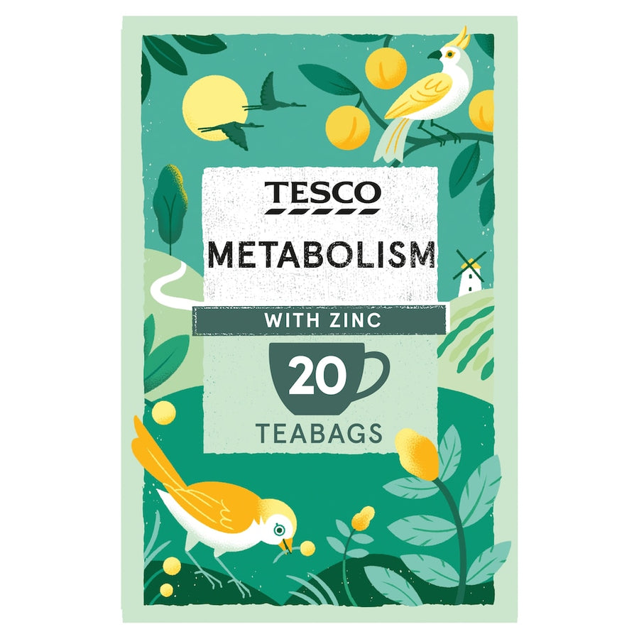 Tesco Metabolism Peppermint with Zinc 20 Herbal Tea Bags 40g