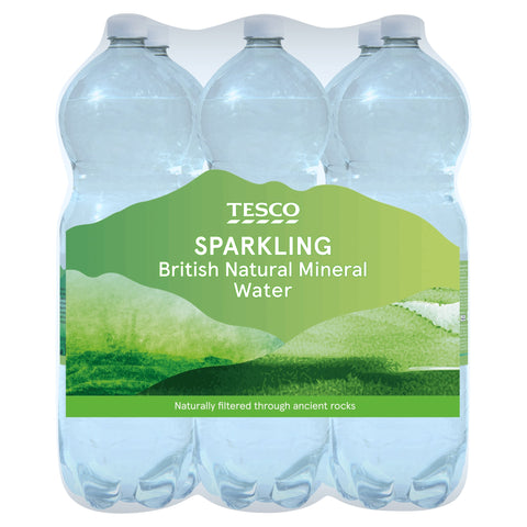 Tesco British Natural Mineral Water Sparkling 6x2L