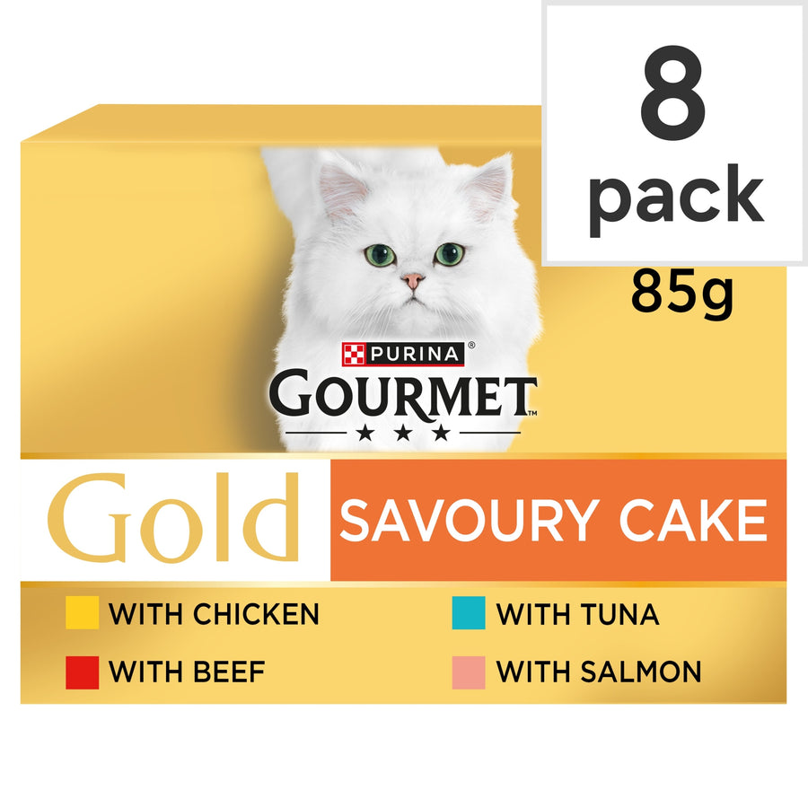 GOURMET Gold Savoury Cake Meat and Fish Variety Wet Cat Food 8x85g