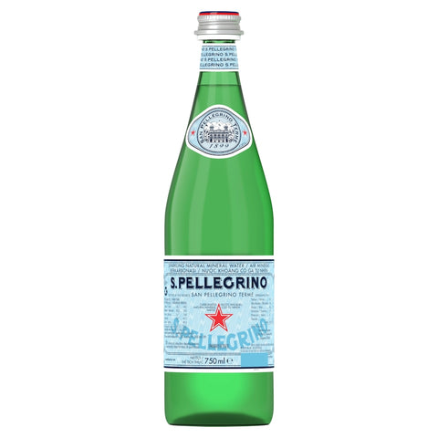 San Pellegrino Sparkling Natural Mineral Water Glass Bottle 750ml