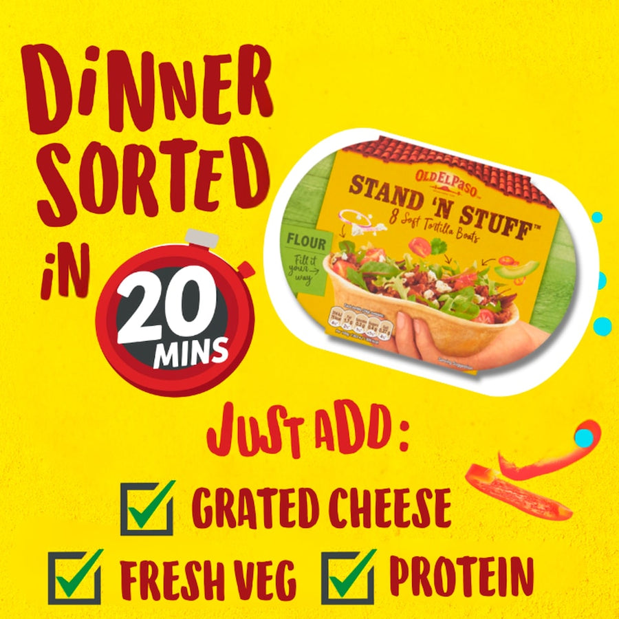 Old El Paso Stand 'N Stuff Soft Flour Tortillas Wraps 8Pk 193G