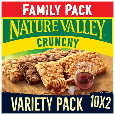 Nature Valley Crunchy Cereal Bars Family Pack - Variety 10 x 42g