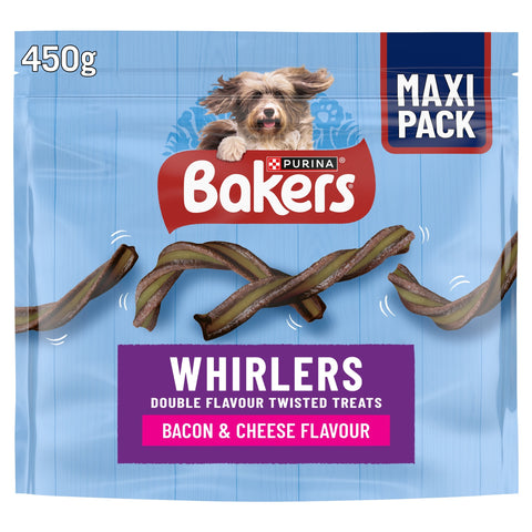 BAKERS Whirlers Bacon and Cheese Dog Treats 450g