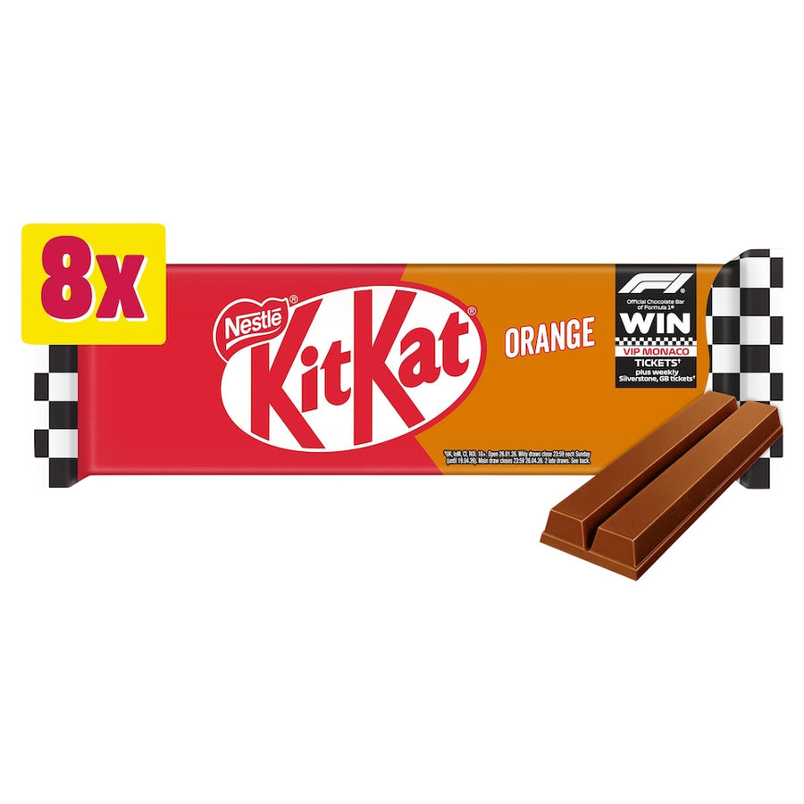 KitKat 2 Finger Orange Chocolate Biscuit Bar 8 Pack Multipack 165.6g