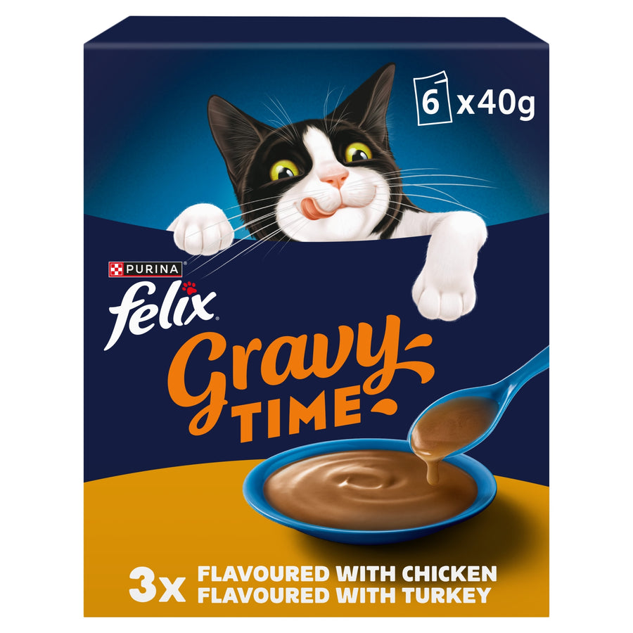 FELIX Gravy Time Chicken and Turkey Wet Cat Food 6x40g