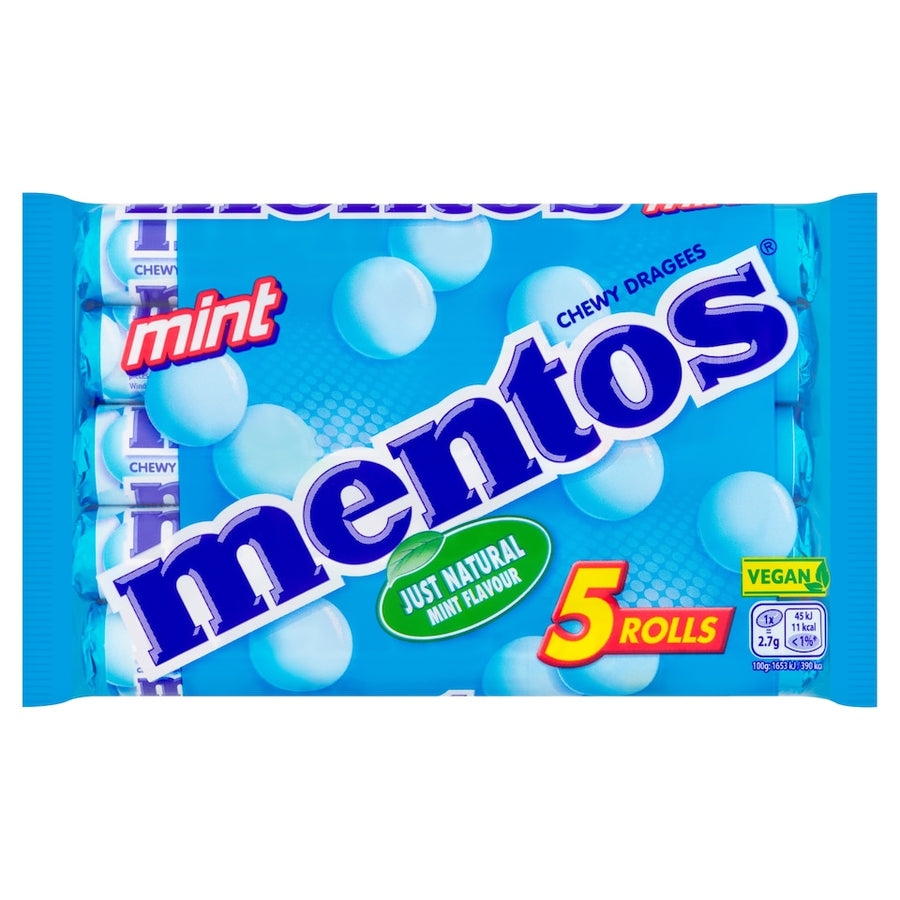 Mentos Mint Chewy Sweets 5 X 38G