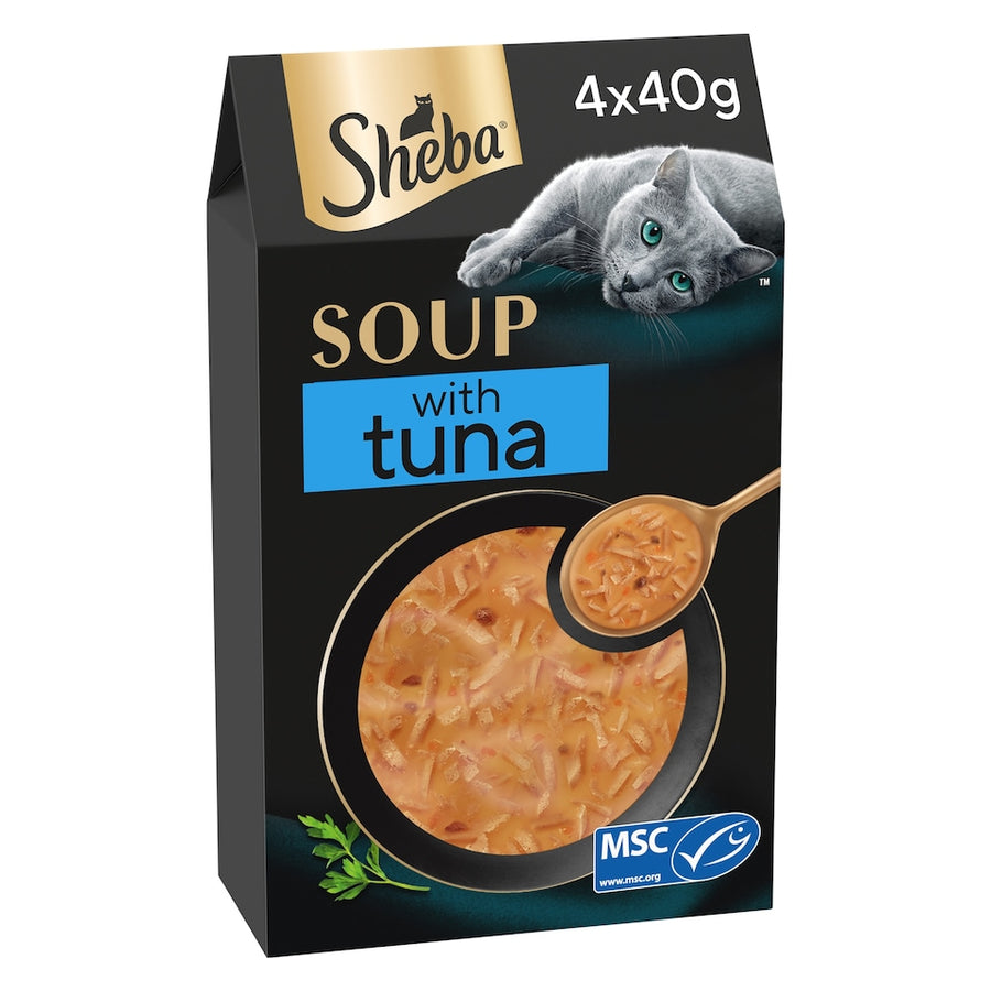 Sheba Classics Cat Food Soup Pouches Tuna Fillet 4x40g