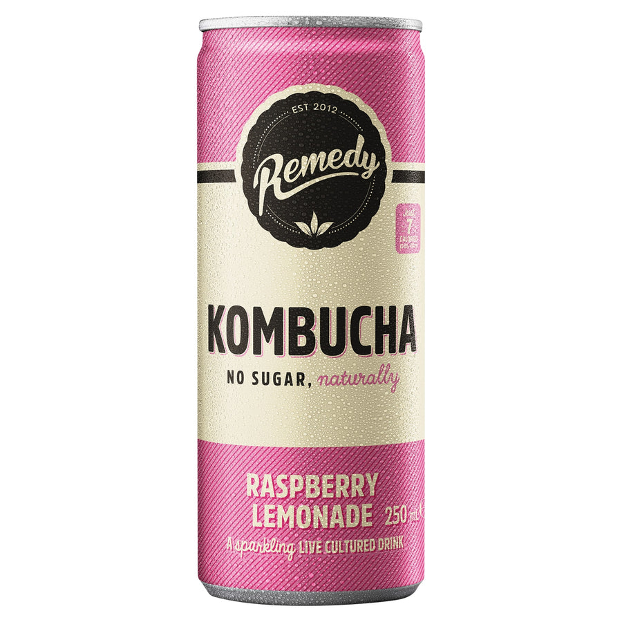 Remedy Kombucha Raspberry Lemonade Sugar Free 250Ml