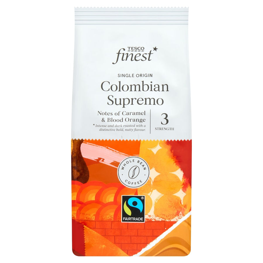 Tesco Finest Fair Trade Colombian Supremo Beans 227G