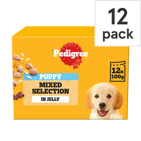 Pedigree Puppy Dog Food Pouches Mixed in Jelly 12x100g