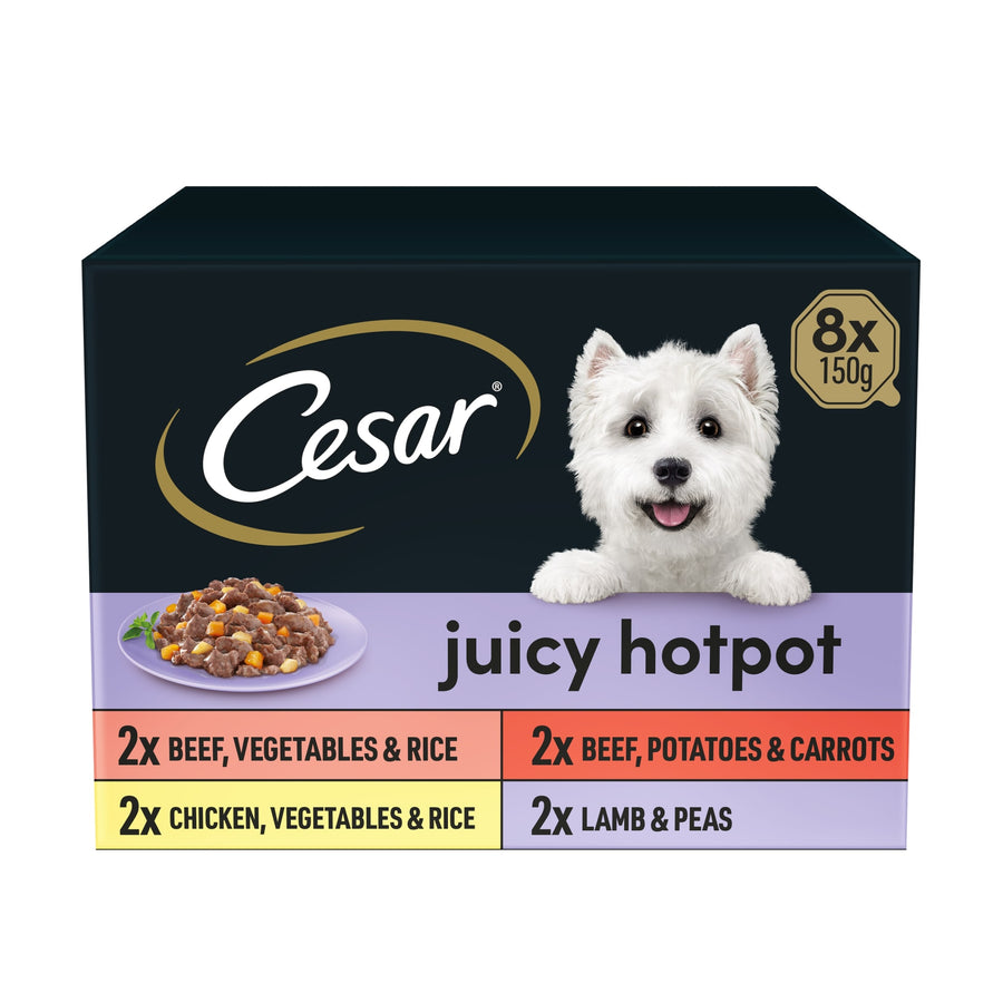 Cesar Juicy Hotpot Wet Dog Food Tray Mixed in Gravy 8x150g