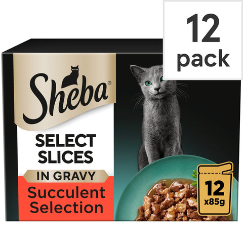 Sheba Select Slices Cat Food Pouches Succulent Mix Gravy 12x85g