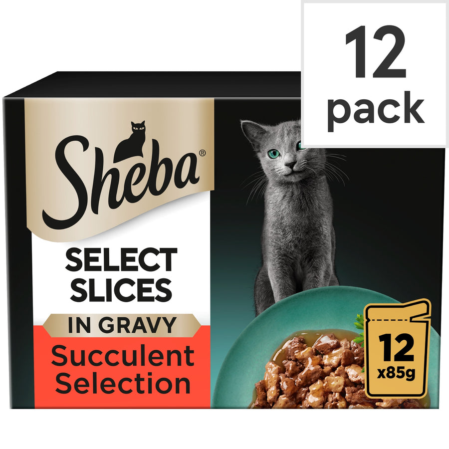 Sheba Select Slices Cat Food Pouches Succulent Mix Gravy 12x85g