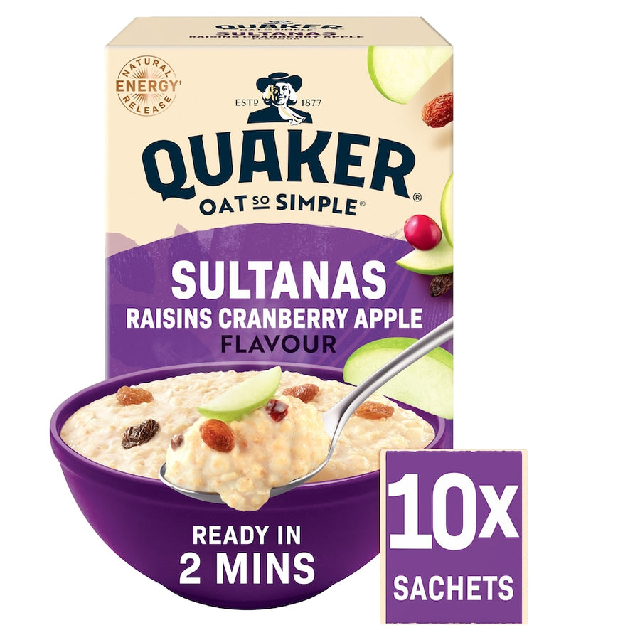 Quaker Oat So Simple Sultana & Raisin Porridge Sachets 10x38.5g