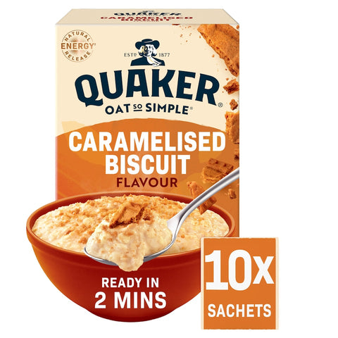 Quaker Oat So Simple Porridge Sachets - Caramelised Biscuit 10x33.4g