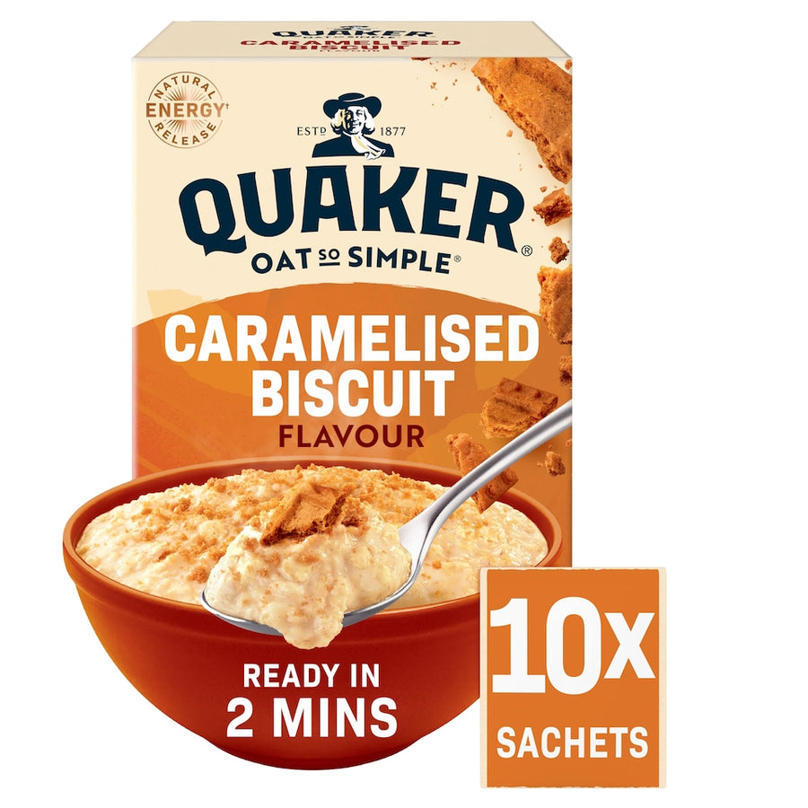Quaker Oat So Simple Porridge Sachets - Caramelised Biscuit 10x33.4g