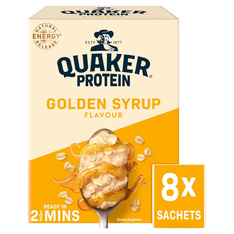 Quaker Protein Oat So Simple Golden Syrup Porridge Sachets 8x43g