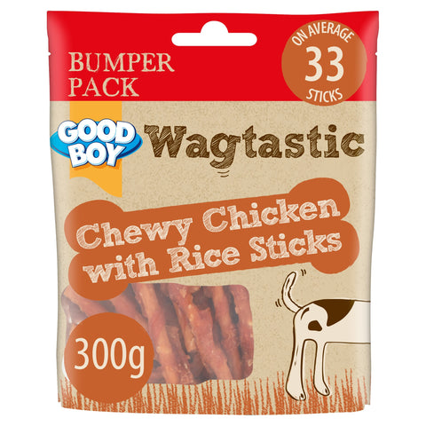 Good Boy Wagtastic Dog Treats Chicken Rice Sticks 300g