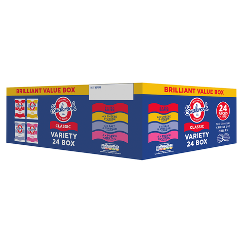 Seabrook Crinkle Crisps Classic Variety Box 24x25g