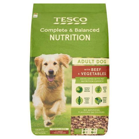 Tesco Beef & Vegetable Dry Dog Food 12Kg