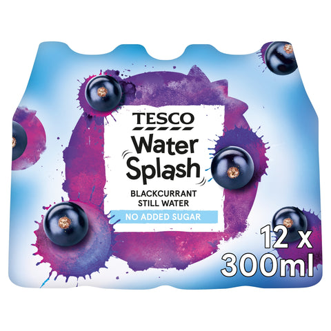 Tesco Water Splash Blackcurrant 12X300ml