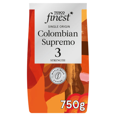 Tesco Finest Fairtrade Colombian Supremo Roasted Coffee Beans 750g