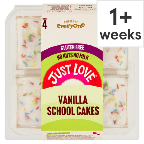 Just Love Gluten Free Vanilla School Cakes 4 Pack