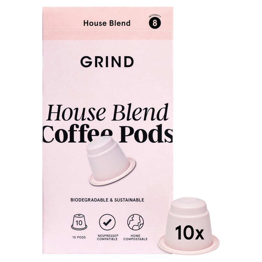 Grind House Blend Coffee Pods Biodegradable & Sustainable 10 Pack 52g