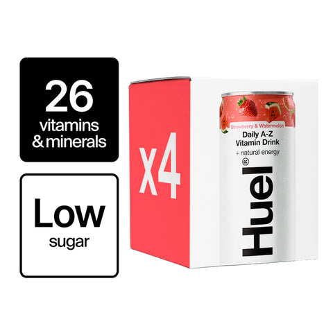Huel Daily A-Z Watermelon Sparkling Multivitamin Energy Drink 4 x 330ml