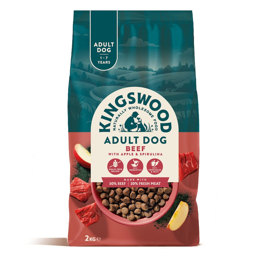 Kingswood Adult Dog, Beef with Apple & Spirulina, 2Kg