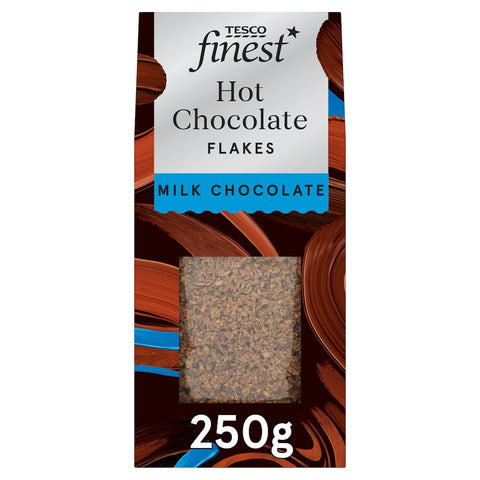 Tesco Finest Belgian 45% Milk Hot Chocolate Flakes 250g